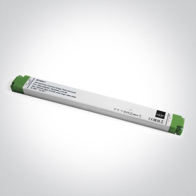DIM Triac 30W-150W Napájecí zdroj pro LED, vstup 230V, výstup 24V, 30W-150W, stmívání TRIAC, IP20, rozměry 357x23x32mm, ochrana proti přehřátí, zkratu a přetížení