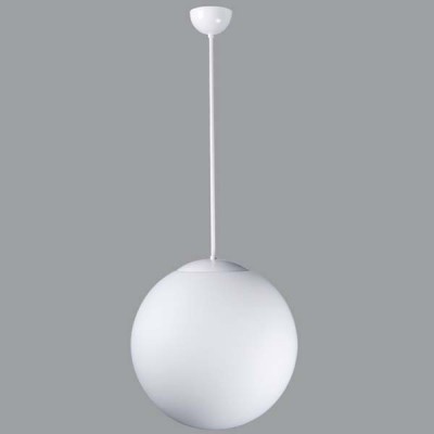 ADRIA P3, D=400MM Závěsné svítidlo, základna kov, povrch nerez/broušený nerez/mosaz/bílá, difuzor sklo triplex opál mat, žárovka 1x150W/E27, znebo LED, 230V, IP20, sklo d=400mm, pevný trubkový závěs