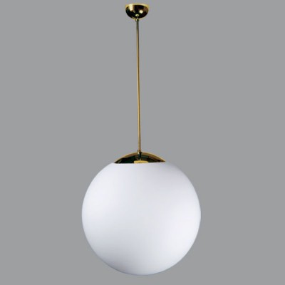 ADRIA P5, LED-5L07C10Z11/099/a1 MS DALI 3000 Závěsné svítidlo koule, základna mosaz, povrch lesk, difuzor sklo opál, LED 48W,7740/6180lm, teplá 3000K, Ra80, stmívání DALI, 230V, IP40, sklo d=600mm, trubk záv l=200mm