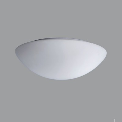 AURA 3, IP43, d=350mm Stropní svítidlo, základna polykarbonát, nebo kov, difuzor sklo triplex opál mat, pro žárovku E27, nebo LED, 230V, do koupelny IP43, tř.1, "F", , d=350mm, h=120mm, úchyt skla klapky