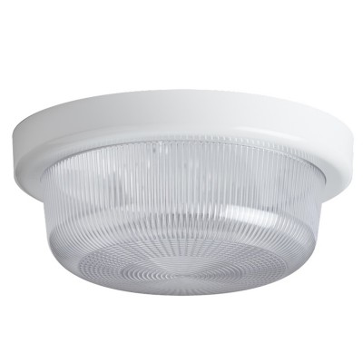 ELEKTRA 3, LED-1L11B07 IP54 8W Stropní, průmyslové svítidlo, základna polypropylen PP, povrch bílá, difuzor polykarbonát PC opál, LED 8W, 1010lm, neutrální 4000K, 230V, do koupelny IP54, IK10, tř.2, rozměry d=220mm, h=105m