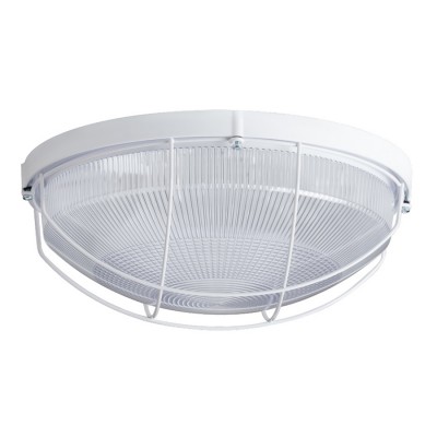 ELEKTRA 4 LED-1L12C03/IN-172 IP65 9W Stropní, průmyslové svítidlo, základna polykarbonát plast, povrch bílá, difuzor plast opál s kov mřížkou, LED 9W, 1080lm, teplá 3000K, 230V, do koupelny IP65, IK10, tř.2, rozměry d=260mm, h=1