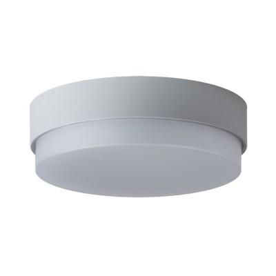 TRITON 1 LED-1L14C03 IP65 20W Stropní, průmyslové svítidlo, základna polykarbonát plast, povrch šedostříbrná, difuzor plast opál, LED 20W, 2590lm, teplá 3000K, 230V, do koupelny IP65, IK10, tř.2, d=280mm, h=95mm