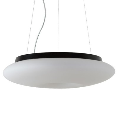 SATURN L2 LED-1L62C07ZL11/482 33W DALI Závěsné svítidlo, základna kov, povrch černá, difuzor sklo triplex opál, LED 33W, 4230lm, teplá 3000K, stmív DALI, 230V, IP20, tř.1, d=490mm, vč lank závěsu=1000mm, lze zkrátit