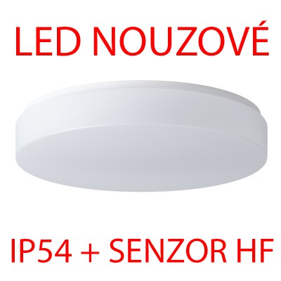 DELIA 2 LED-1L16B07KN83/PM23/NK1W 4000 Stropní svítidlo,SA - běžné i nouzové svícení, záloha 1W/3h, zákl. kov, bílá, difuzor plast PMMA, LED 36W, neutrální 4000K, 4050lm, Ra80, 230V, IP54, tř.1, d=400mm, h=80mm