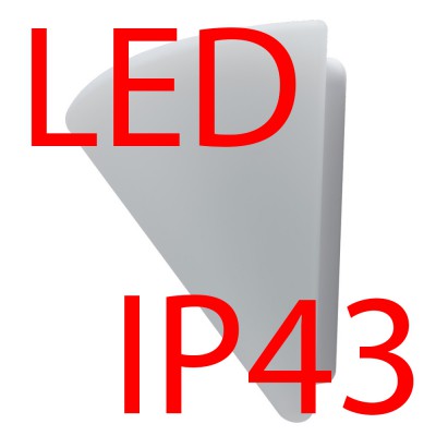 NELA 4A LED-1L26B07U31/322 8W IP43 Nástěnné svítidlo, základna kov, povrch bílá, difuzor sklo triplex opál, LED 8W, 970lm/1010lm, teplá 3000K/neutrální 4000K, 230V, do koupelny IP43, tř.1, 300x270x157mm