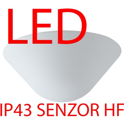 DRACO 5, LED-1L16B07K86/255 IP43 28W/36W senzor HF Stropní svítidlo, senzor HF, záběr 150°, dosah 8m, čas 10s-10min, základna kov bílá, difuzor sklo triplex opál, LED 28W/36W, teplá 3000K/neutrální 4000K, zvýš krytí IP43, tř.1, d=490mm, h=230mm