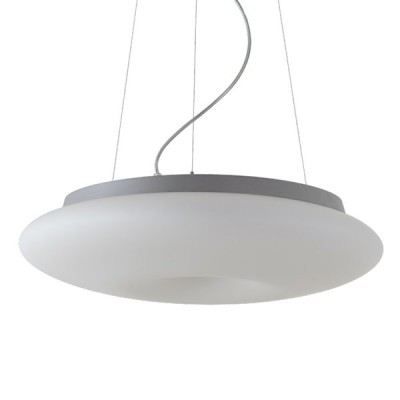 SATURN L2 LED-1L62C07ZL11/482 33W Závěsné svítidlo, základna kov, povrch šedostříbrná, difuzor sklo triplex opál, LED 33W, 4460lm, neutrální 4000K, 230V, IP20, tř.1, d=490mm, vč lank závěsu=1000mm, lze zkrátit