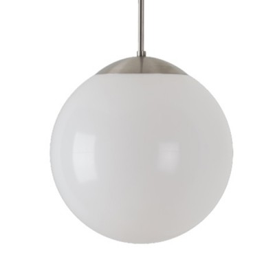 ISIS P2 LED-5L06C04Z11 22W D=300mm Závěsné svítidlo, základna kov, povrch nerez broušená, difuzor PE opál, LED 22W, 3130lm, neutrální 4000K, 230V, IP40, tř.1, d=300mm, vč tyčového závěsu l=800mm