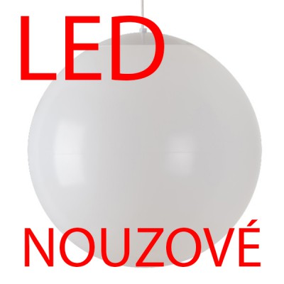 ISIS S4 LED-5L07C09ZS11 NOUZOVÉ 44W D=500MM Nouzové svítidlo, SA - výdrž 3h, základna kov, povrch bílá/mosaz/nerez lesk/nerez broušená, difuzor PE opál, LED 44W, 5880lm/6200lm, teplá 3000K/neutrální 4000K, 230V, IP40, tř.1, d=500mm, vč kabelového závěsu l=1000mm lze zkrátit