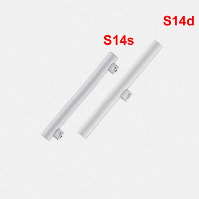 LEDINESTRA Světelný zdroj LED žárovka, teplá 2700K, Ra80, dle typu stmívatelná RC, 230V, S14s se dvěmi paticemi, nebo S14d s jednou paticí, rozměry d=30mm, l=dle typu.