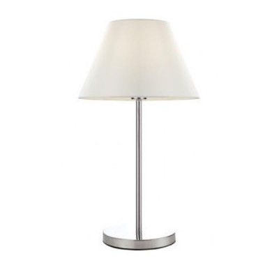 RASHES 1X15W E27 stolní Stolní dekorativní lampa, materiál kov, povrch chrom, stínítko bílá, pro žárovku 1x15W, E27, 230V, IP20, tř.2, rozměry d=330mm, h=540mm
