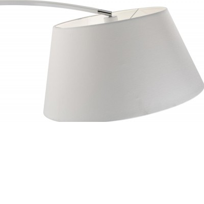 AUCH FL Stojací oblouková pokojová lampa, materiál kov, povrch šedo-stříbrná, stínítko plast šedo-stříbrná, pro žárovku 40W, E27, 230V, IP20, tř.2,výška h=1850mm, stínítko d=500mm