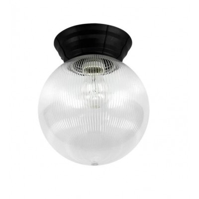 CAPIN PL 1x15W E27 Stropní venkovní svítidlo, základna plast černá, difuzor plast opál/čirý, pro žárovku 1x15W, E27, 230V, IP44, rozměry d=200mm.
