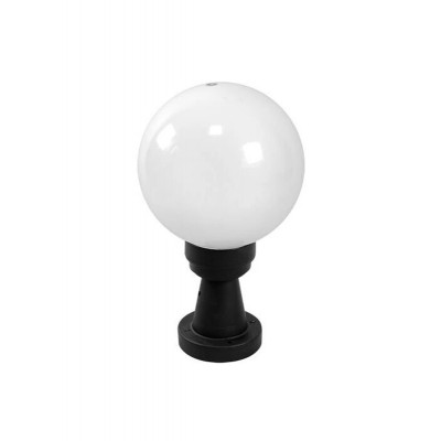 CAPIN FL 1x15W E27 Sloupkové venkovní svítidlo, základna plast černá, difuzor plast opál, pro žárovku 1x15W, E27, 230V, IP44, rozměry d=200mm, h=345mm.