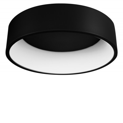 CIRCULAR C LED Stropní svítidlo, základna kov, povrch černá, difuzor plast opál, LED 42W, teplá 3000K, 2730lm, Ra80, 230V, IP20, rozměry d=600mm, h=130mm