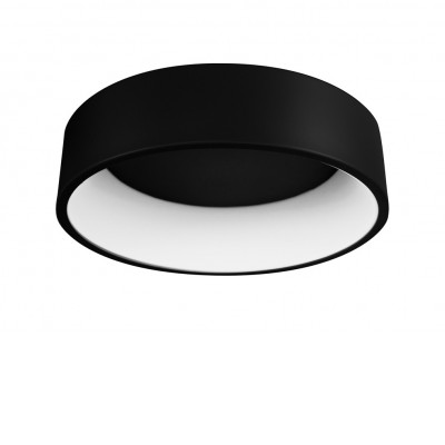 CIRCULAR C LED Stropní svítidlo, základna kov, povrch černá, difuzor plast opál, LED 20W, teplá 3000K, 1300lm, Ra80, stmívání DALI, 230V, IP20, rozměry d=300mm, h=80mm