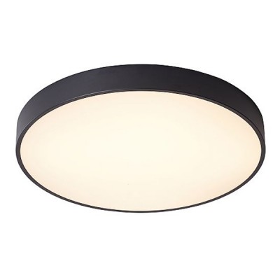 JEREMY Stropní svítidlo, těleso kov, povrch černá, difuzor plat opál, LED 60W, 3600lm, přepínatelná CCT teplá 3000K/neutrální 4000K, Ra80, stmív DALI/PUSH, 230V, IP20, rozměry d=600mm, v=60mm