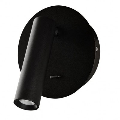 JES WL 5W Nástěnné bodové svítidlo, nast. směr svícení, těleso kov, povrch bílá/černá, LED 5W, 430lm, teplá 3000K, 230V, IP20, tř.1, rozměry d=120mm, h=115mm, vč vypínače na tělese.