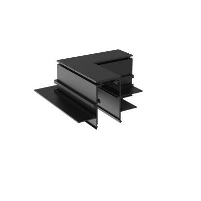 HOROS corner BI H 95x95mm Rohová L spojka 90°, horizontální odbočení, vestavného magnetického systému, materiál hliník, povrch černá, 48V, rozměry 95x95mm.