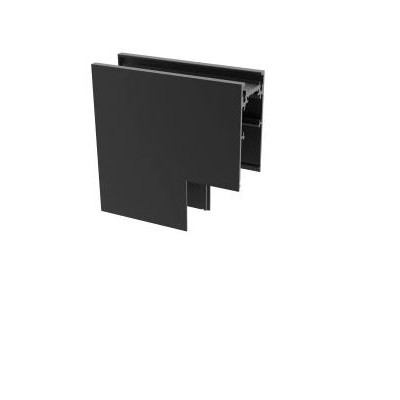 HOROS corner PV II 80x80mm Rohová L spojka 90°, vertikální odbočení, přisazeného magnetického systému, materiál hliník, povrch černá, 48V, rozměry 80x80mm