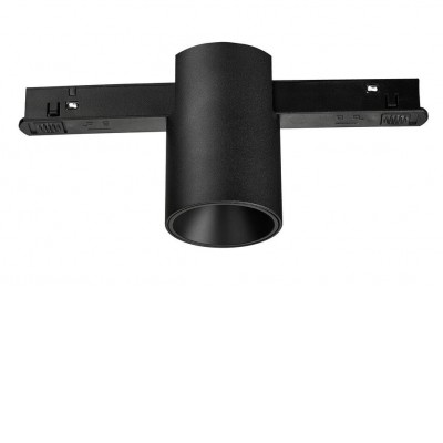 OBELIX 7W Bodové svítidlo do mag. systému, těleso kov, povrch černá, LED 7W, 432lm, neutrální 4000K, Ra90, 48V, IP20, rozměry d=53mm, h=81mm.