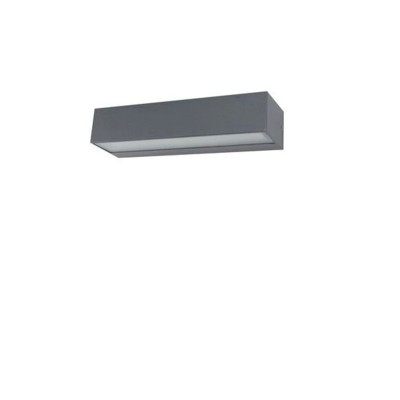 CEKRO 8W Nástěnné venkovní svítidlo, těleso hliník, povrch tmavě šedá/bílá, difuzor plast, LED 8W, 520lm, teplá 3000K, 230V, IP54, rozměry 220x30x70mm, svítá dolů.