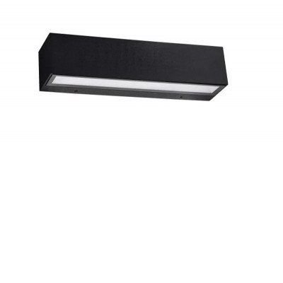 CEKRO 2x8W, CCT Nástěnné venkovní svítidlo, těleso hliník, povrch černá, difuzor plast, LED 2x8W, 1590lm, přepín. CCT teplá 3000K-neutrální 4000K, 230V, IP65, rozměry 260x60x65mm, svítí nahoru/dolů.