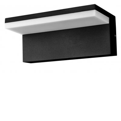 BLUES WL 12W CCT IP54 Nástěnné venkovní svítidlo, základna hliník, povrch černá, difuzor plast opál, LED 9W, 720lm, přepín CCT teplá 3000K-neutrální 4000K, 230V, IP54, rozměry 200x85mm, svítí dolů.