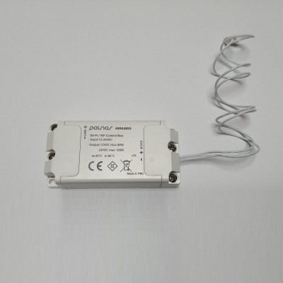 Smart Tuya přijímač RF přijímač, stmívač smart Tuya WiFi, 80W/12V, 100W/24V, IP20, plast, bílá, rozměry 80x40x18mm