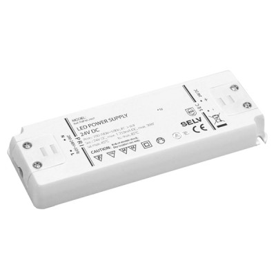 LED zdroj Napájecí zdroj pro LED, vstup 230V, výstup 24V, 30W, IP 20, SELV, symbol "F", 159x58x18mm