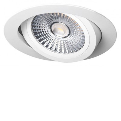 UMA R LED 18W Stropní podhledové bodové svítidlo, výklopné +-20°, těleso hliník, povrch bílá, LED 18W, 1260lm, teplá 3000K, vyzař úhel 90°, Ra80, 230V, IP20, d=155mm, h=33mm