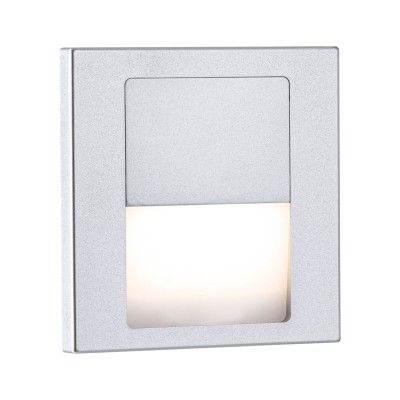 STEPS SLAVE LED 1W Vestavné svítidlo do stěny, SLAVE, materiál plast, šedostříbrná, LED 1W, teplá 2700K, 80lm, 230V, IP20, tř.2, 80x80x35mm, svítí dolů, montáž do KU68