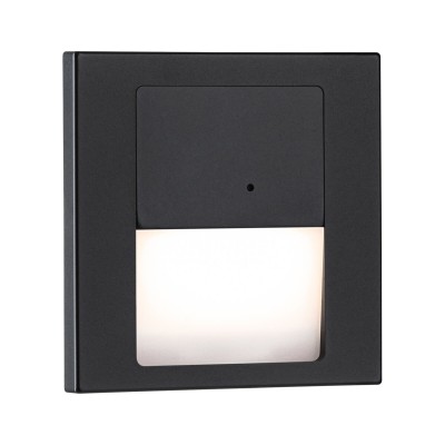 STEPS HF senzor MASTER LED 1W Vestavné svítidlo do stěny, MASTER HF senzor pohybu, záběr 180°, dosah cca 3m, čas 30s-5minut, materiál plast,černá, LED 1W, teplá 2700K, 80lm, 230V, IP20, 80x80x35mm, svítí dolů, montáž do KU68