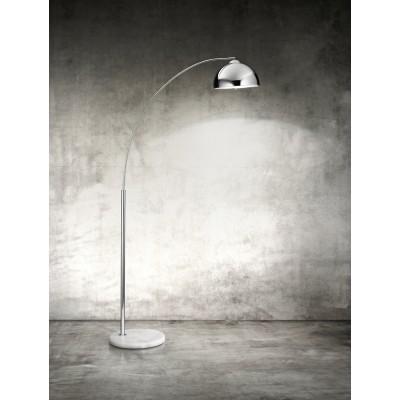 BACHAR Stojací lampa, těleso a stínítko kov, povrch chorm lesk, podstavec mramor, pro žárovku 1x100W, E27, 230V, IP20, rozměry d=300mm, h=1800mm, vč vypínače na tělese.