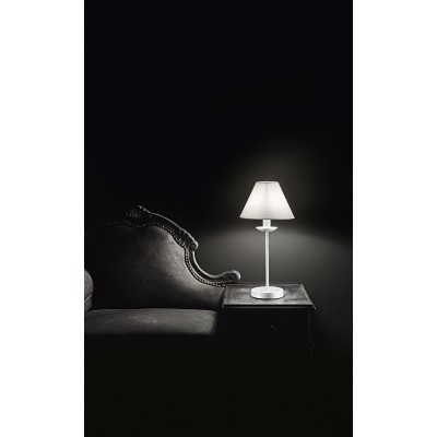 EMS TL Stolní lampa, těleso kov, povrch bílá mat, pro žárovku 1x40W, E14, 230V, IP20, rozměry d=120mm, h=300mm.