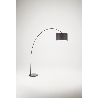 FREIEN Stojací lampa, těleso kov, povrch černá mat, stínítko textil černá, pro žárovku 1x40W, E27, 230V, IP20, rozměry d=400mm, h=1920mm, vč vypínače na tělese.