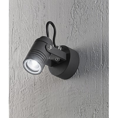 MERGEN WL Venkovní přisazené, bodové svítidlo, těleso hliník, povrch grafitově černá, krycí sklo čiré, pro žárovku 1x35W, GU10, 230V, IP54, rozměry d=60mm.