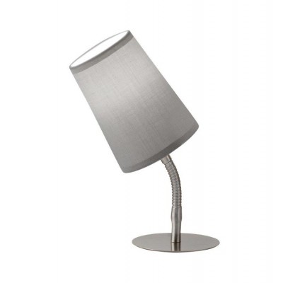 WALDSEE Stolní lampa, husí krk, těleso kov, povrch zlatá mat, stínítko textil hnědá, pro žárovku 1x40W, E14, 230V, IP20, rozměry: d=110mm, h=280mm.