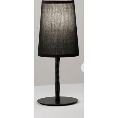 WALDSEE Stolní lampa, husí krk, těleso kov, povrch černá mat, stínítko textil černá, pro žárovku 1x40W, E14, 230V, IP20, rozměry: d=110mm, h=280mm.