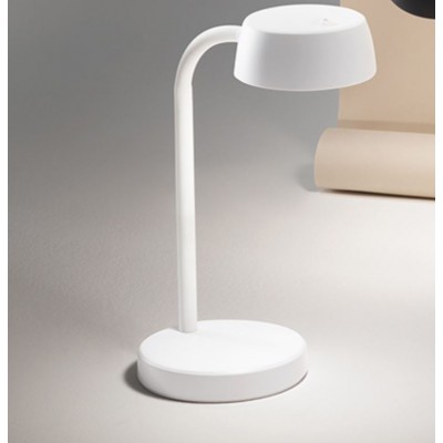 WURZACH Stolní lampa, nastavitelný směr svícení, těleso plast, povrch bílá/černá, LED 5,5W, 500lm, teplá 3000K, 230V, IP20, rozměry 230x460mm.