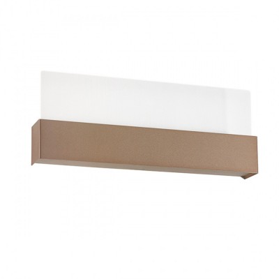 BLECKEDE WL Nástěnné svítidlo, těleso hliník, povrch zlatá mat, difuzor plast opál, LED 16W, 1315lm, CCT přepín teplota teplá 3000K, neutrální 4000K, denní 6000K, 230V, IP20, rozměry 420x160x54mm.