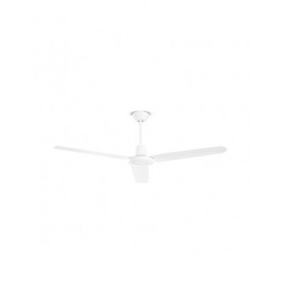 BOHLEN Stropní ventilátor, základna kov, povrch bílá, 3 kovové lopatky bílá, 3 rychlosti, 230V, IP20, 57 dB, rozměry d=1400mm, h=305mm.