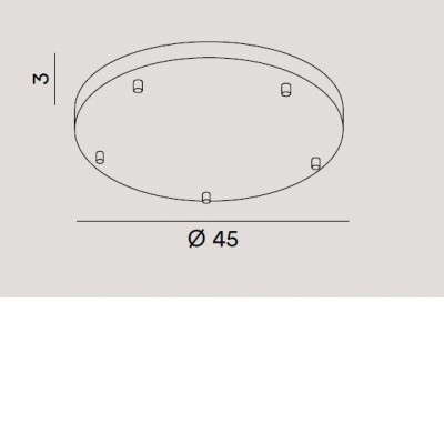 EMKE R základna H5 Základna pro závěsné svítidlo, kruhové, pro 5 kabelů, materiál kov, povrch chrom broušený, rozměry d=450mm, h=30mm.
