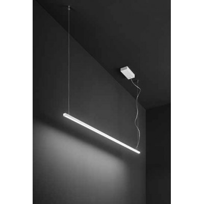 ZAO HL 35W CCT Závěsné svítidlo, hliník, bílá, dif. plast opál, LED 35W, 2800lm, přepín. CCT teplá 2700K/3000K-neutr 4000K/, stmív. TRIAC, Ra80, 230V, IP20, 1515x40mm, vč závěs lanka l=1500mm, lze zkr, svítí dolů.