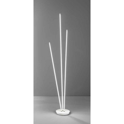 TERAZ FL 47W Stojací lampa, nastav. směr svícení, těleso kov, povrch bílá, difuzor plast opál, LED 47W, 3760lm, teplá 3000K, dotyk stmívání, 230V, IP20, tř.3, rozměry d=260mm, h=1800mm.