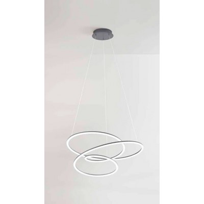 ZANOT HL 96W Závěsné svítidlo, lustr, těleso hliník, povrch zlatá mat/metalická šedá, difuzor plast opál, LED 96W, 5500lm, teplá 3000K, stmív., 230V, IP20, tř.1, rozměry d=800mm, h=330mm, vč závěs lanka l=1500mm, lze zkr.