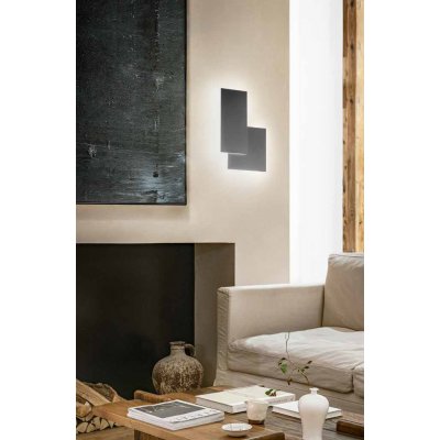 ZELIA WL 23W Nástěnné svítidlo, nepřímé svícení, základna hliník, povrch tm. šedá, dif. plast opál, LED 23W, 1840lm, Ra80, 230V, IP20, tř.1, rozměry 350x240x46mm.