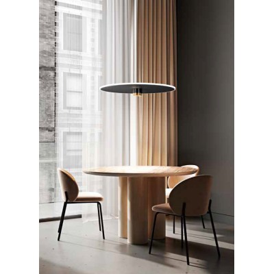 ZELIAS HL 50W Závěsné svítidlo, lustr, těleso hliník, povrch broušená zlatá + bílá/černá, dif plast opál, LED 50W, 3500lm, teplá 3000K, stmív, Ra80, 230V, IP20, tř.1, rozměry d=710mm, h=90mm, vč závěs lanka l=2260mm, lze zkr, svítí nahoru/dolů