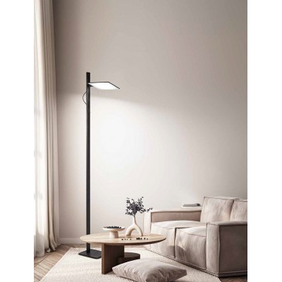 ZENON FL 24W CCT Stojací lampa, nast. směr svícení, těleso hliník, povrch černá/bílá, dif plast opál, LED 24W, 2160lm, dotyk CCT teplá 3000K-denní 6000K, stmívání, 230V, IP20, tř.3, rozměry 190x240mm, h=1790mm.